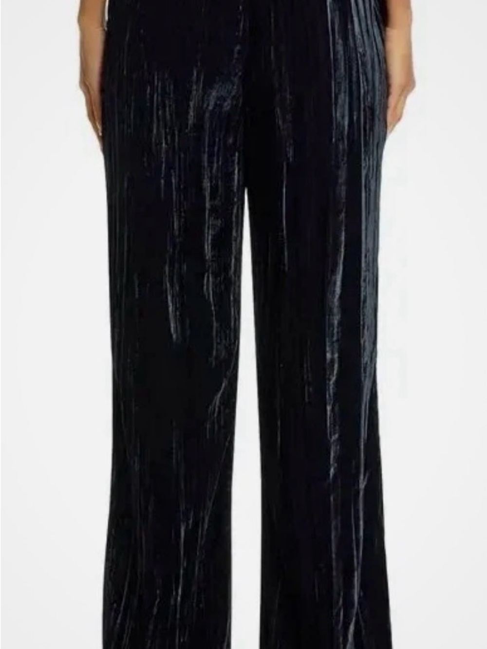 Rails Brissa Black Velvet Wide Leg High Rise Pants Women's Size XS NWT $198